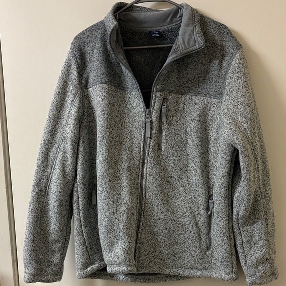 George Men's Heather Gray Zip Up Sweater - Picture 1 of 2